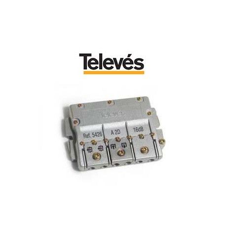 DERIVADOR INTERIOR 2 SALIDAS 16DB CONECTOR F 5/2400MHZ TELEVES 542602