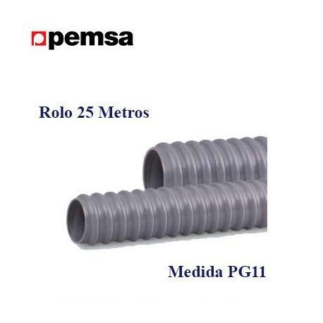 TUBO HELICOIDAL DE PVC METRICA PG-11 ROLLO 25 METROS PEMSA THPPG11