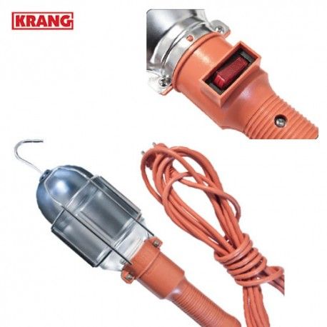 LAMPARA PORTATIL 5 MTS. DE CABLE METALICA ECO CON INTERRUPTOR K22000 KRANG