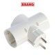 ENCHUFE CLAVIJA TRIPLE SCHUCKO 10/16A. CON PROTECCION KRANG K18016