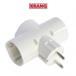 ENCHUFE CLAVIJA TRIPLE SCHUCKO 10/16A. CON PROTECCION KRANG K18016