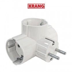 ENCHUFE CLAVIJA TRIPLE SCHUCKO 16A. SALIDA LATERAL KRANG K18020