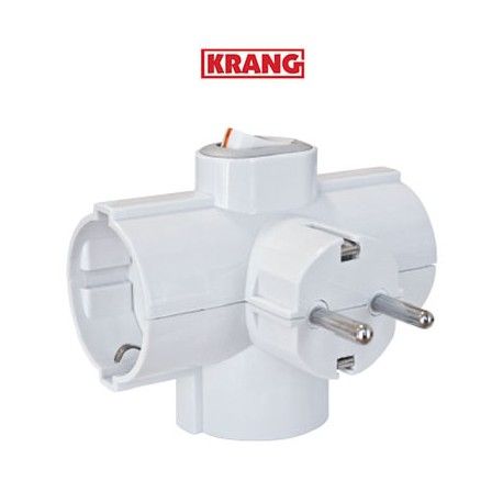 ENCHUFE CLAVIJA TRIPLE SCHUCKO CON INDICADOR KRANG K18030