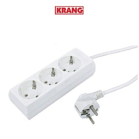 REGLETA ALARGADERA 3 TOMAS MANGUERA 3X1,5MM Y 1,5 METROS CON TOMA TIERRA KRANG K19313