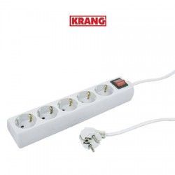REGLETA ALARGADERA 5 TOMAS MANGUERA 3X1,5MM Y 3 METROS CON INTERRUPTOR Y TOMA TIERRA KRANG K19335