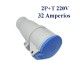 BASE AEREA CETAC 2P+T 32A IP44 220V