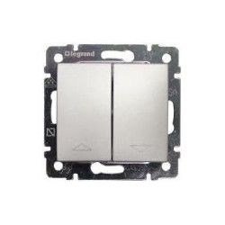 PULSADOR DOBLE PERSIANA 10A ALUMINIO VALENA LEGRAND 770114