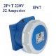 BASE DE SUPERFICIE CETAC 2P+T 32A IP67 220V