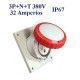 BASE DE SUPERFICIE CETAC 3P+N+T 32A IP44 380V