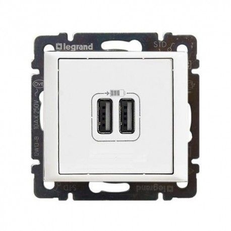 CARGADOR DOBLE USB BLANCO LEGRAND VALENA 770470