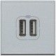 TOMA USB DOBLE TECH PARA CARGADOR BTICINO AXOLUTE HC4285C2