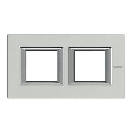 MARCO 2 ELEMENTOS ALUMINIO PULIDO BTICINO AXOLUTE HA4802M2HXC