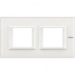 MARCO 2 ELEMENTOS CRISTAL BLANCO BTICINO AXOLUTE HA4802M2HVBB