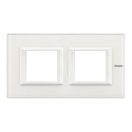 MARCO 2 ELEMENTOS CRISTAL BLANCO BTICINO AXOLUTE HA4802M2HVBB