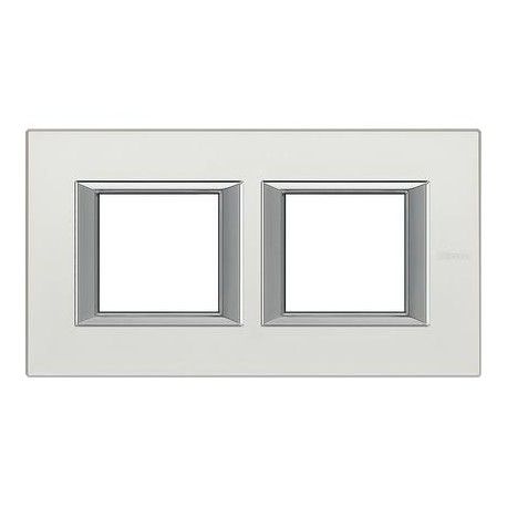 MARCO 2 ELEMENTOS PLATA BTICINO AXOLUTE HA4802M2HSAN