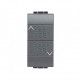 PULSADOR DOBLE ESTRECHO DE PERSINA ANTRACITA BTICINO LIVINGLIGHT L4037