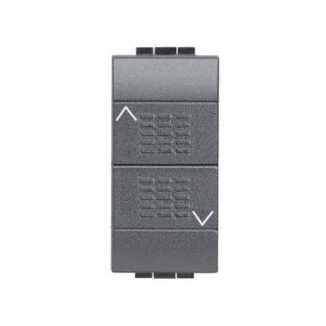 PULSADOR DOBLE ESTRECHO DE PERSINA ANTRACITA BTICINO LIVINGLIGHT L4037