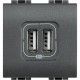 CARGADOR USB BOBLE ANTRACITA BTICINO LIVINGLIGHT L4285C2