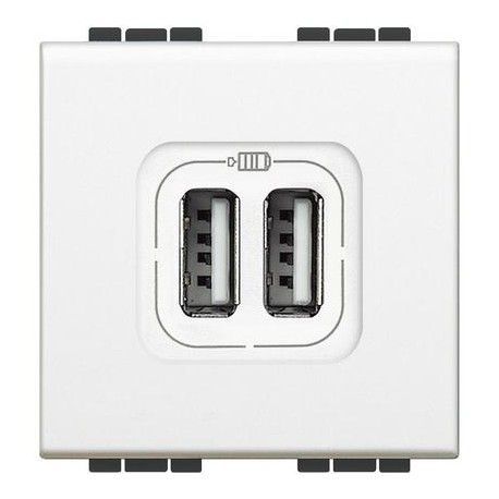 CARGADOR USB BOBLE BLANCO BTICINO LIVINGLIGHT N4285C2