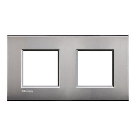 MARCO 2 ELEMENTOS NIQUEL MATE BTICINO LIVINGLIGHT AIR LNE4802M2NK