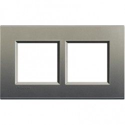 MARCO 2 ELEMENTOS GRIS PULIDO BTICINO LIVINGLIGHT LNA4802M2AE