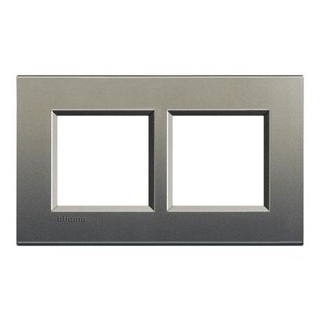 MARCO 2 ELEMENTOS GRIS PULIDO BTICINO LIVINGLIGHT LNA4802M2AE