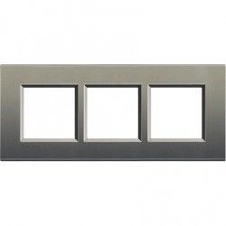MARCO 3 ELEMENTOS GRIS PULIDO BTICINO LIVINGLIGHT LNA4802M3AE