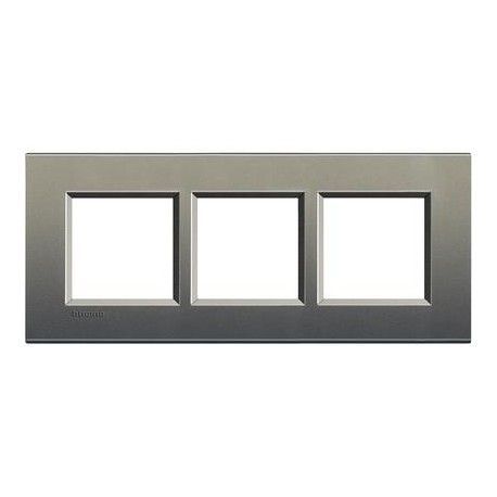 MARCO 3 ELEMENTOS GRIS PULIDO BTICINO LIVINGLIGHT LNA4802M3AE