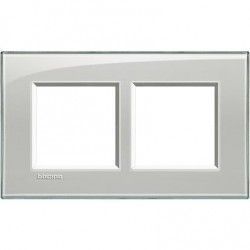 MARCO 2 ELEMENTOS GRIS HIELO BTICINO LIVINGLIGHT LNA4802M2KG