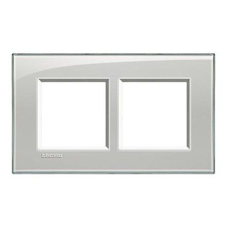 MARCO 2 ELEMENTOS GRIS HIELO BTICINO LIVINGLIGHT LNA4802M2KG