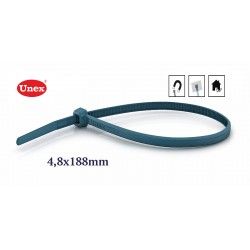 BRIDA AZUL DE POLIAMIDA U62X 4,8x188 MM BOLSA 100 UD. UNEX 2244DT