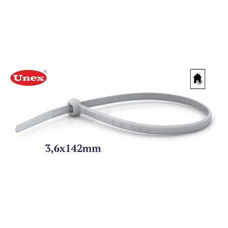 BRIDA GRIS DE POLIAMIDA U60X 3,6x142 MM BOLSA 100 UD. UNEX 2233-3