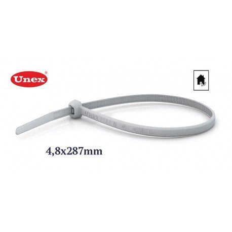 BRIDA GRIS DE POLIAMIDA U60X 4,8x287 MM BOLSA 100 UD. UNEX 2247-3