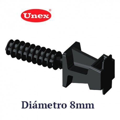 TACO BRIDA A PRESION DISTANCIADOR NEGRO DIAMETRO 8 MM BOLSA 100 UD. UNEX 1250