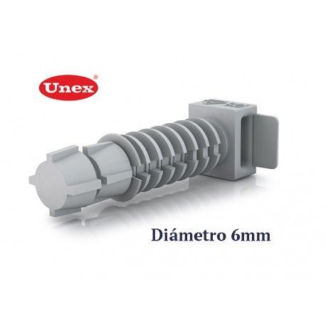 TACO BRIDA A PRESION GRIS DIAMETRO 6 MM BOLSA 100 UD. UNEX 1253-3