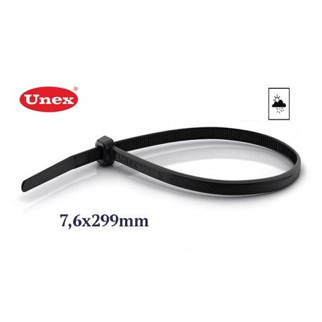 BRIDA NEGRA DE POLIAMIDA U61X 7,6x299 MM BOLSA 100 UD. UNEX 2272-0