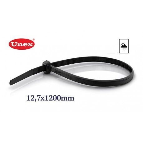 BRIDA NEGRA DE POLIAMIDA U61X 12,7x1200 MM BOLSA 100 UD. UNEX 2298-0