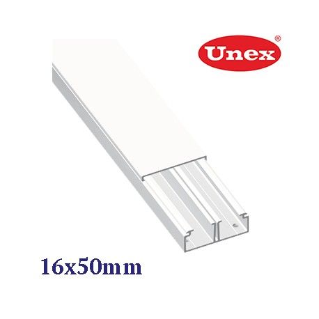 CANALETA BLANCA DOBLE CON TABIQUE 16x50 MM U23X UNEX 78085-2