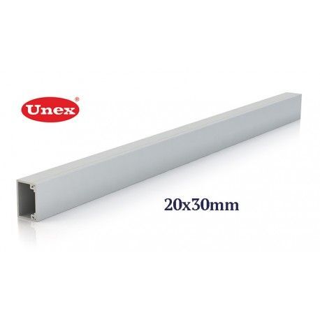CANALETA GRIS 20x30 MM U23X UNEX 78043-04