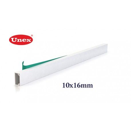 CANALETA BLANCA AUTOADHESIVA 10x16 MM U23X UNEX 78021-2A