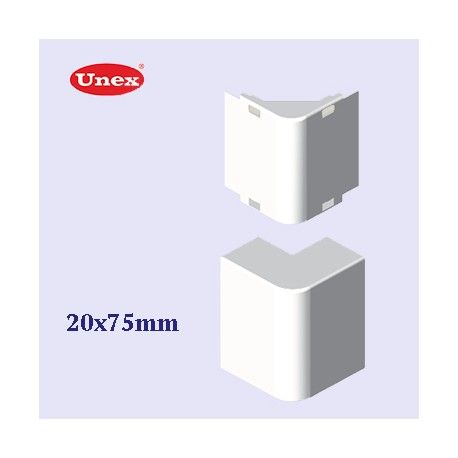 ANGULO EXTERIOR BLANCO 20x75 MM U24X UNEX 78297-2