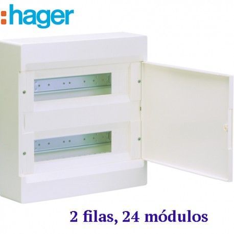 CAJA AUTOMATICOS DE SUPERFICIE CON PUERTA 24 MODULOS HAGER VD212NE + VZ922N