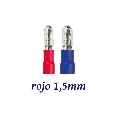 TERMINAL ELECTRICO CILINDRICO PREAISLADO MACHO ROJO 1,5MM K50037