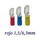 TERMINAL ELECTRICO FASTON PREAISLADO MACHO ROJO 1,5/6,3MM K50051