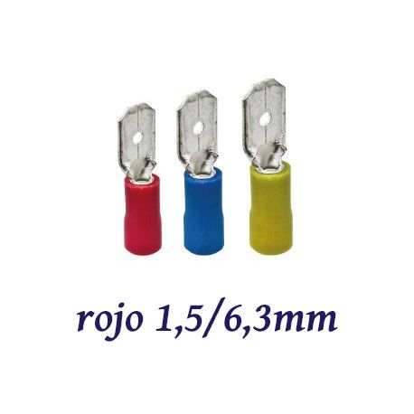 TERMINAL ELECTRICO FASTON PREAISLADO MACHO ROJO 1,5/6,3MM K50051