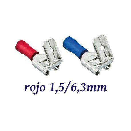 TERMINAL ELECTRICO FASTON PREAISLADO MACHO-HEMBRA ROJO 1,5/6,3MM K50063