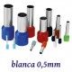 PUNTERA ELECTRICA AISLADA BLANCA PARA CABLE DE 0,5MM K50090