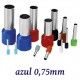 PUNTERA ELECTRICA AISLADA AZUL PARA CABLE DE 0,75MM K50091
