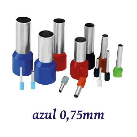 PUNTERA ELECTRICA AISLADA AZUL PARA CABLE DE 0,75MM K50091