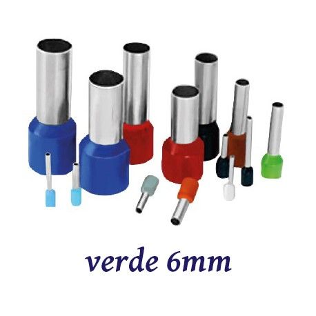 PUNTERA ELECTRICA AISLADA VERDE PARA CABLE DE 6MM K50096